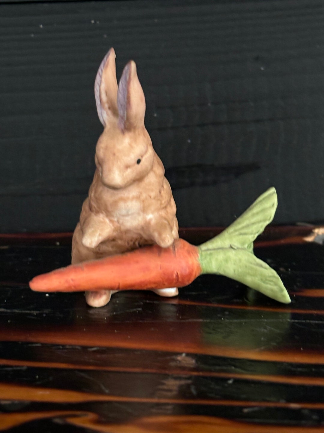 Vintage 2 1/2” Ceramic Rabbit With Carrot Figurine. Easter - Etsy