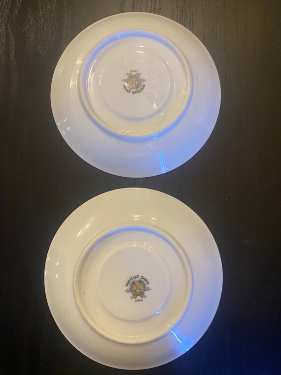 食器 Noritake 2 set , 1 plate&5 saucer Rare Vintage NORITAKE Multi Color Floral Saucer Plates Set