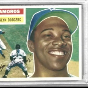 1956 Topps #42 Sandy Amoras Brooklyn Dodgers  PSA-6 Excellent - Mint Rare Centered MVP HOF