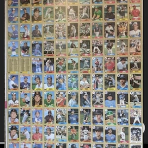 1987 Neuwertiger Topps Uncut Sheet! HOF’ers Barry Bonds, Mark McGwire und Jose Canseco Rookie Karten Neuwertig Uncut Karten Rare Ganzer Bogen