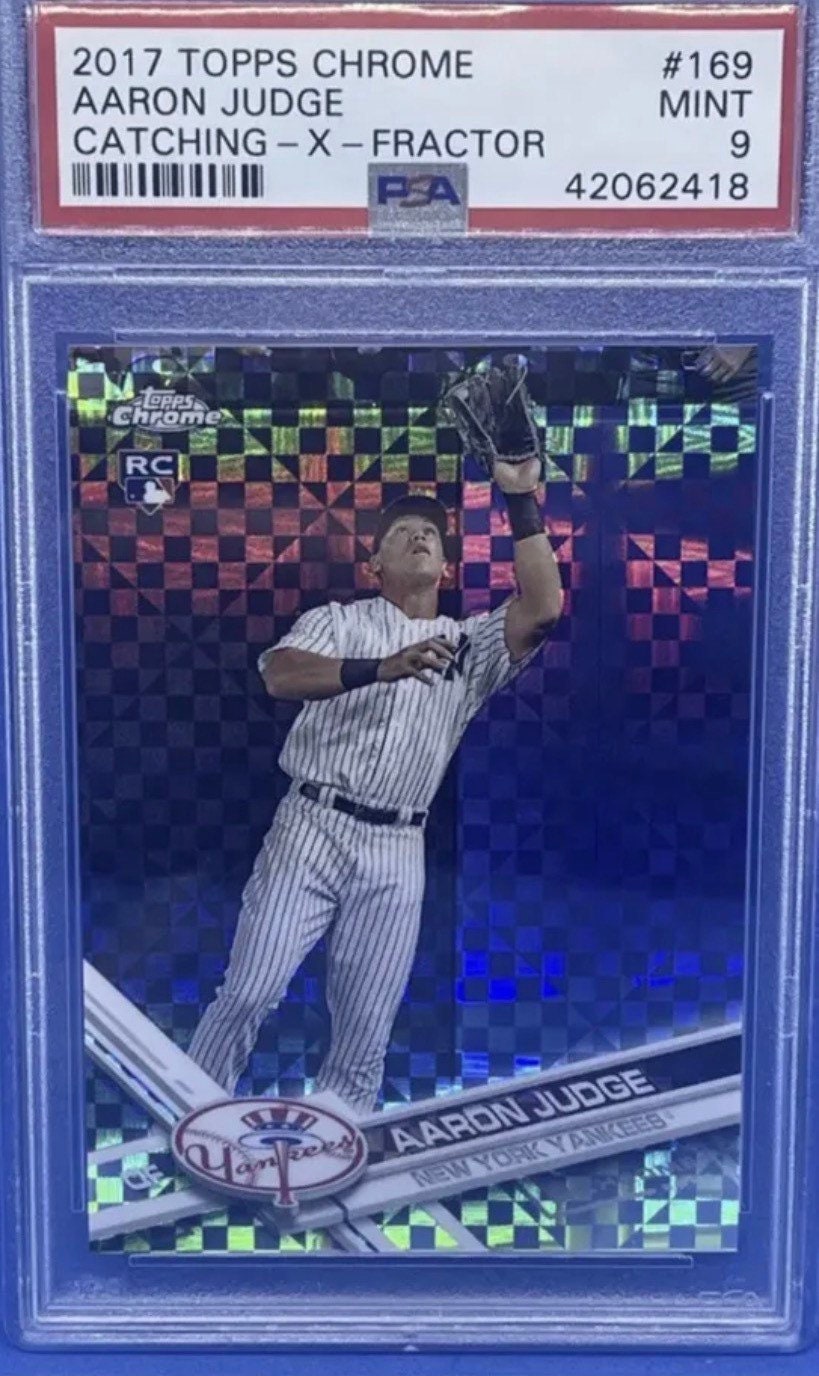 2017 Topps Chrome Aaron Judge RC Catching X-fractor Refractor - Etsy