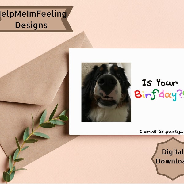 Printable Birthday Card - instant download - 7X5 inch cards for birthday - birthday card download