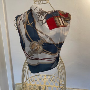 Ladies vintage scarf by Jean de Bahrein - Foulard Elegant