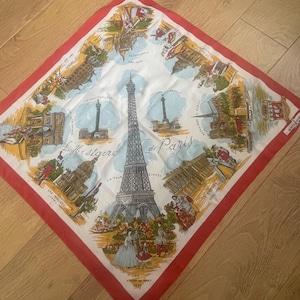 Foulard Carré En Soie Mico Sancho Paris - Vintage, 88 Cm, Motif Forêt, Fait Main En France, TBE