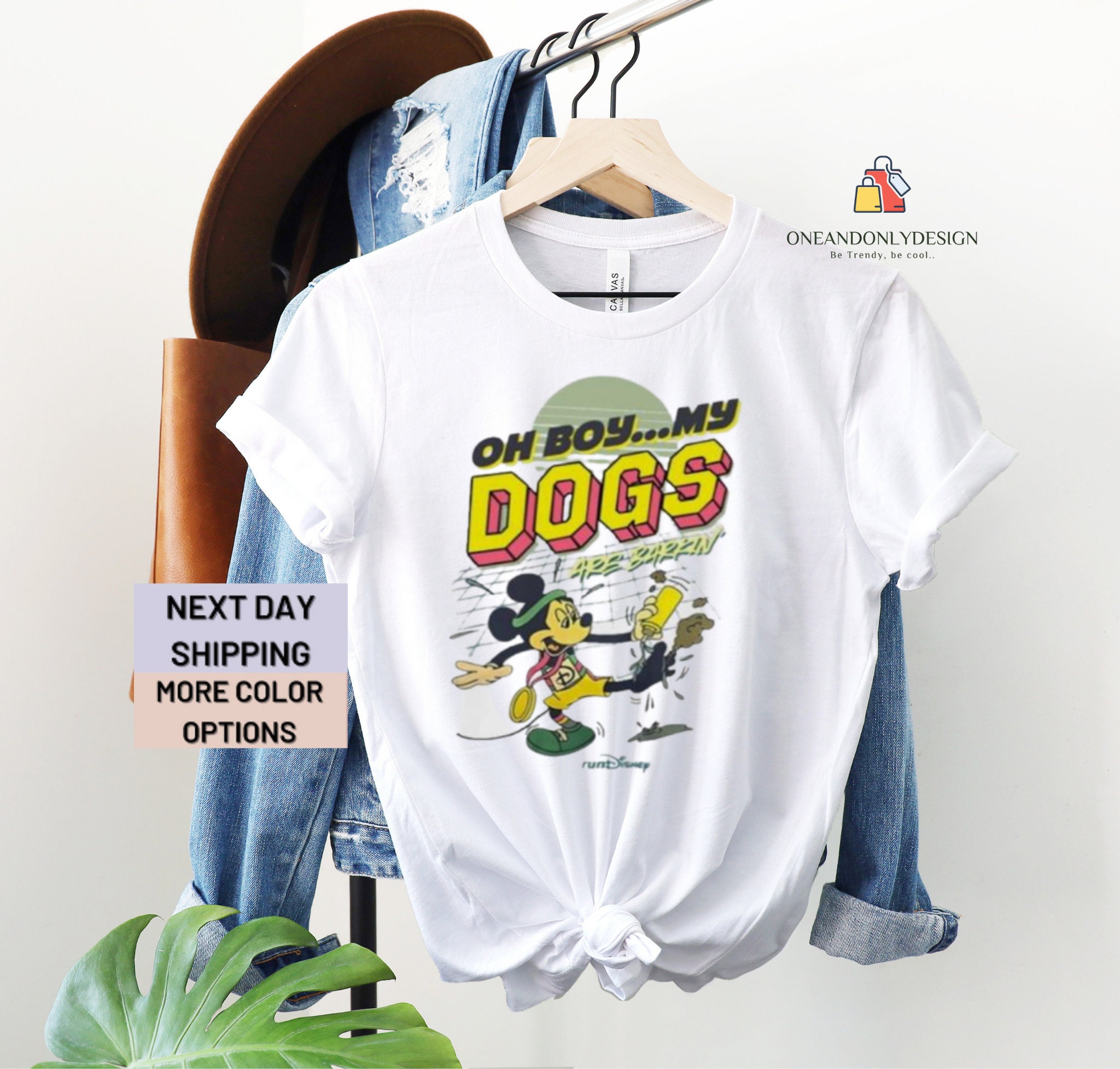 Mickey Oh Boy My Dogs Are Barking Shirt, Mickey Funny Unisex Tee