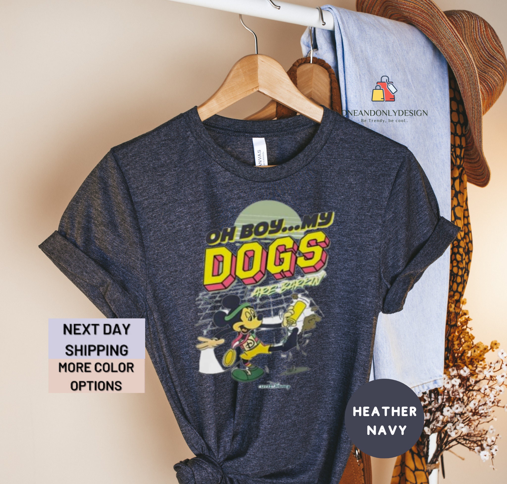 Mickey Oh Boy My Dogs Are Barking Shirt, Mickey Funny Unisex Tee