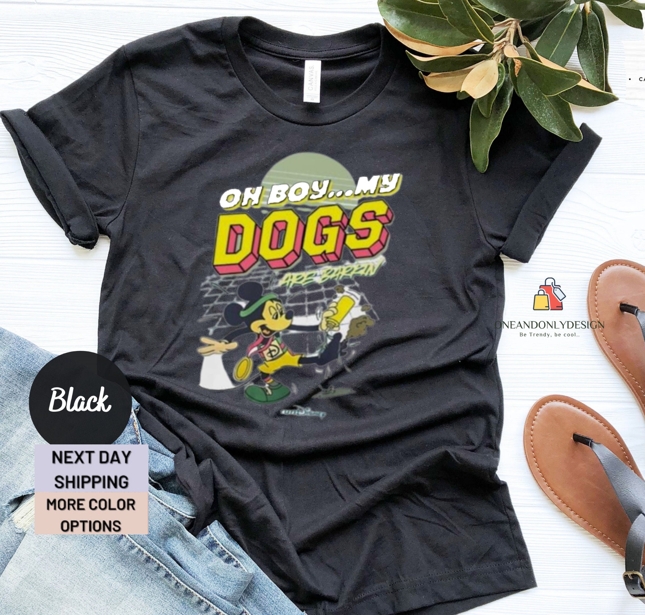 Mickey Oh Boy My Dogs Are Barking Shirt, Mickey Funny Unisex Tee