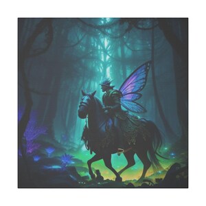 Toile d&#39;impression giclée forêt enchantée - art magique, décoration murale fantastique, maison de conte de fées, cadeau unique, oeuvre d&#39;art de rêve