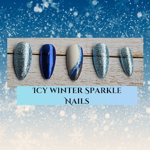 Icy Winter Sparkle Press on Nails