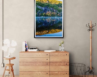 Adirondack Cliff Lake Reflection Nature Print