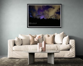 Purple Aurora Night Sky Stargazing Fine Art