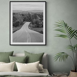 The Long and Winding Road to the Green Mountains Black and White Photography