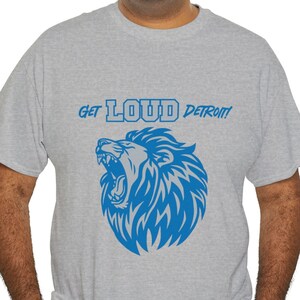 Detroit proud Get LOUD Lions Unisex Heavy Cotton Tee