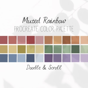 Muted Rainbow Procreate Color Palette