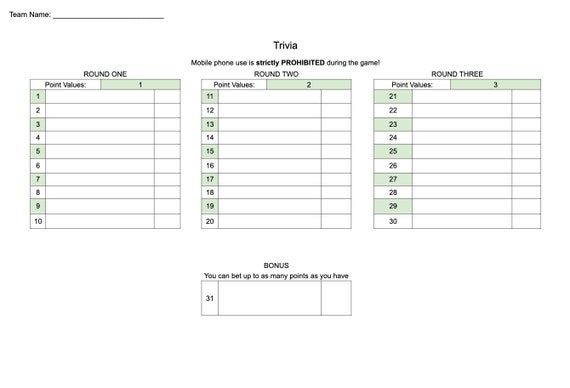 Trivia Score Sheet Etsy trivia-score-sheet-etsy