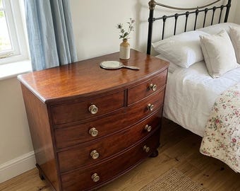 Antique Bow fronted Chest