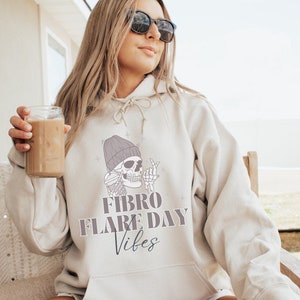 Fibromyalgia Hoodies Fibro Flare Day Skeleton Hoodie Hidden Disability Invisible Illness  Autoimmune Hoodie Chronic Illness Hooded Top