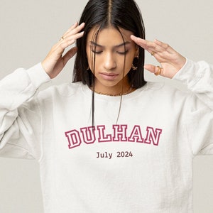 Personalised Dulhan sweatshirt, gift for Indian bride, Engagement gift for desi bride to be. Dulhan gift to wear Varsity style dulhan jumper