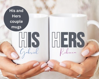 Personalisierte His and Hers Kaffeetassen: Verlobungsgeschenkset