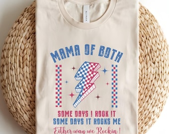 Mama of Both Retro Shirt Mama of both boy and girl Mom t shirt Mothers day t-shirt Mums birthday T Shirt Girl and Boy Mama Mothers Day Gift.