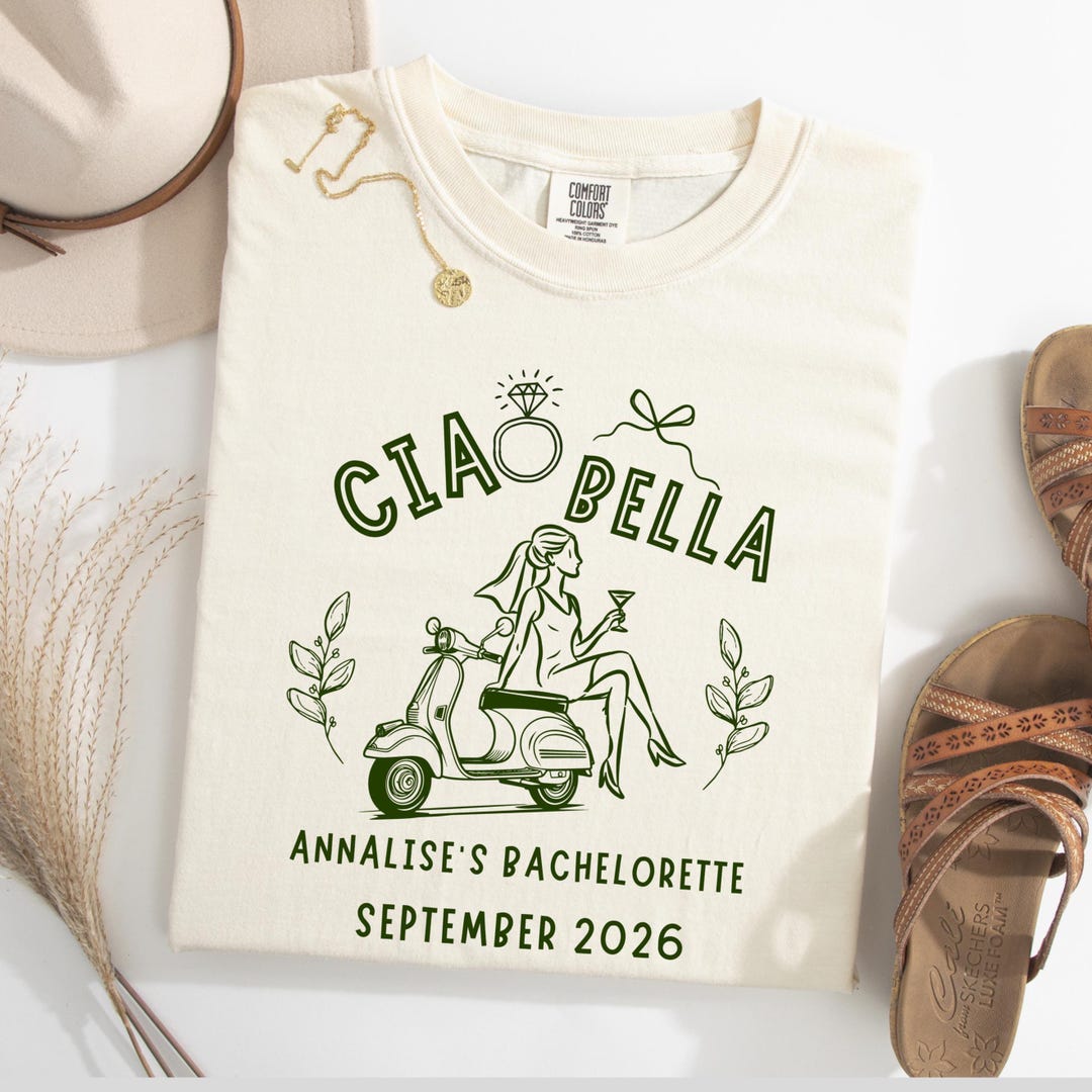 Italianbach Merch Comfort Colours Personalised Italy Bach Party Ciao Bella Group Shirts ...