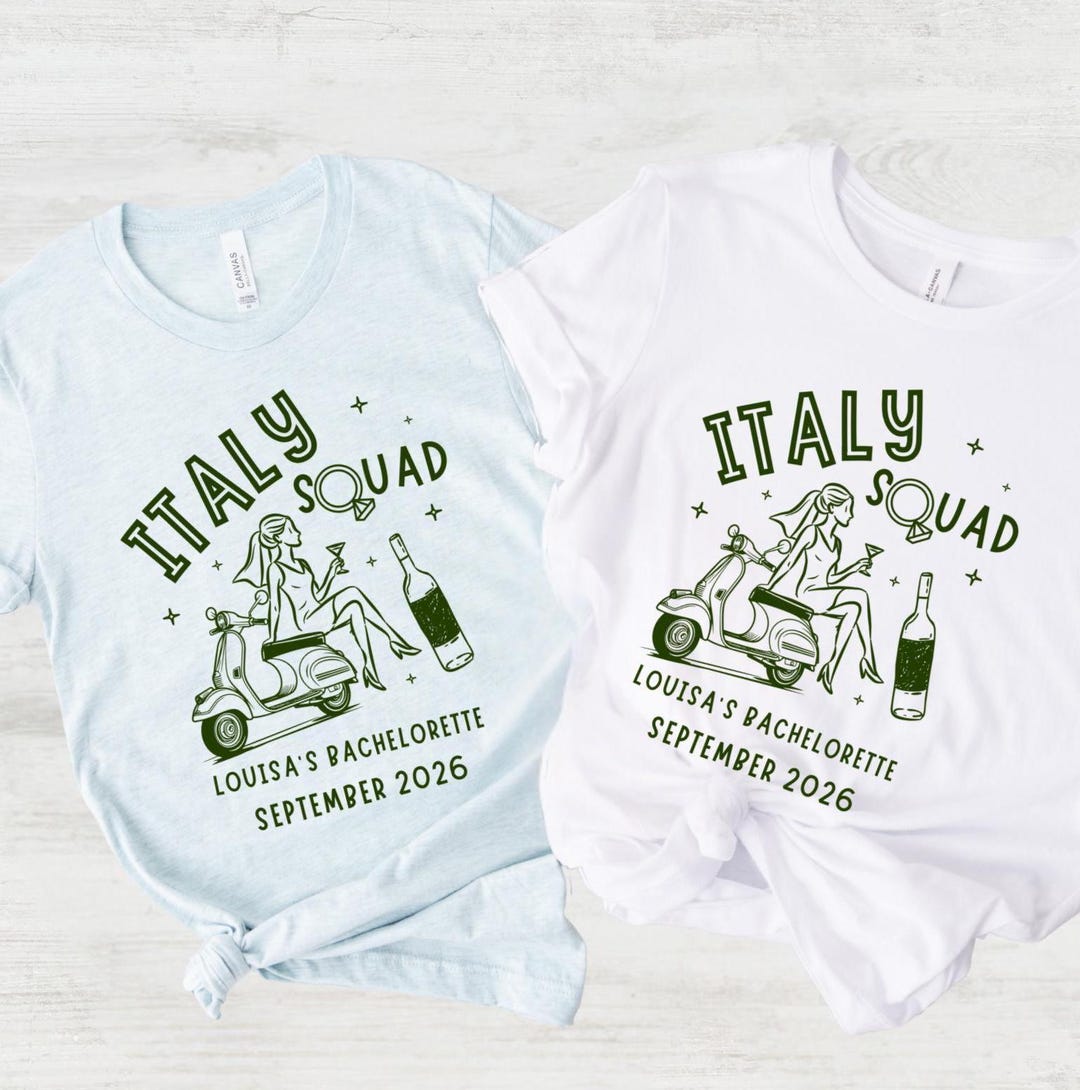 Italianbach Merch Personalised Italy Bachelorette Shirts Hen Party Doodle Art Shirts ...