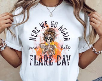 Maglietta divertente con scheletro per la giornata delle malattie croniche, maglietta per la giornata delle malattie croniche, maglietta Spoonie con fibromialgia e malattia nascosta.