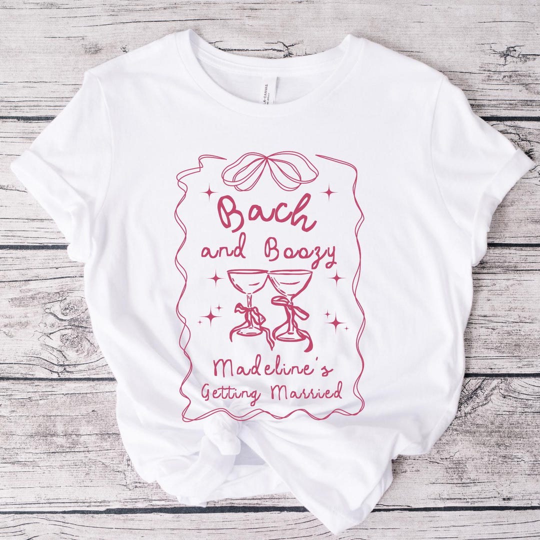 Personalised Cute Bach and Boozy Bachelorette Group Shirts Hen Party T ...