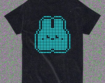 レトロピクセルバニーTシャツ – 8ビットグリッチアニマルグラフィックトップス