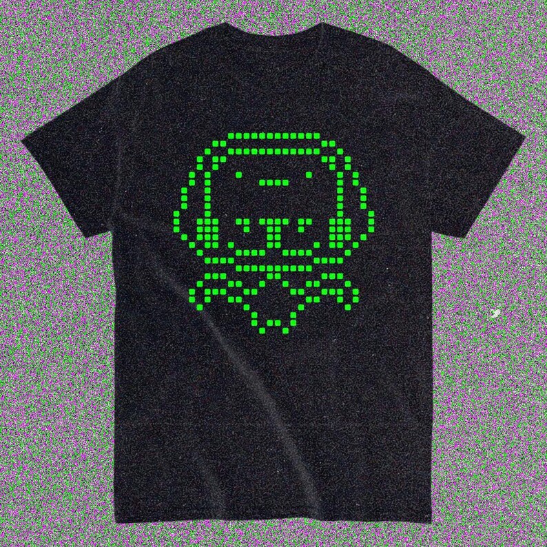 Alien Girl Headphones T-Shirt – Neon Pink Pixel Art Tee – Y2K Cyber Sci-Fi Unisex image 4