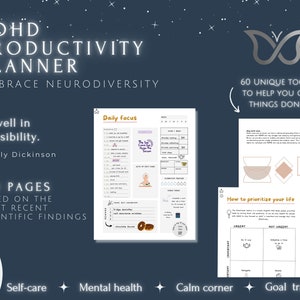 Printable ADHD Planner: Adult Productivity & Mental Health (Digital Download)