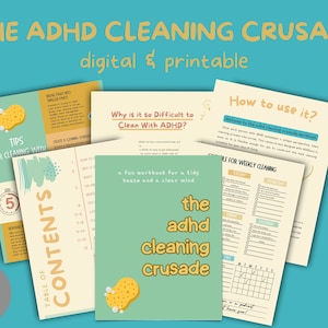 Programma di pulizia per ADHD: pianificatore di pulizia modificabile e lista di controllo (download digitale)