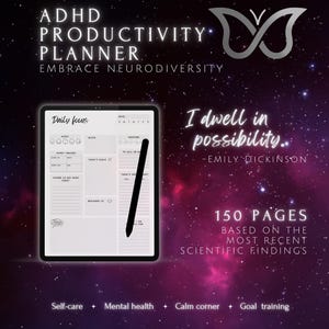 ADHD Digital Planner: Self-Care & Productivity for Goodnotes (PDF)