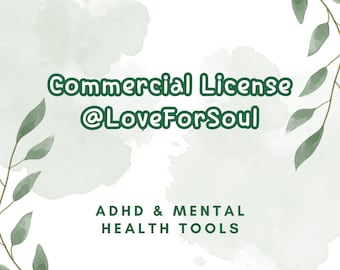 Commercial license. ADHD & Mental Health Therapy Tools - Permission to re-distribute products. CBT, DBT Counselling Worksheets. Social work.