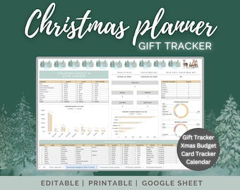 Christmas Planner: Gift Tracker, Budget, Card List (Google Sheets)