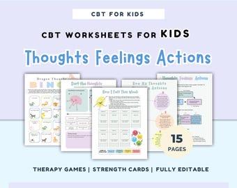 CBT Worksheets for Kids: Emotional Regulation & Coping Skills (15-Page Printable)