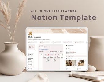 Life Planner Notion Template: Minimalist Digital Organizer (Digital Download)