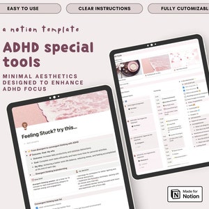 ADHD Notion Template: Cherry Blossom Life Planner (Digital Download) image 4