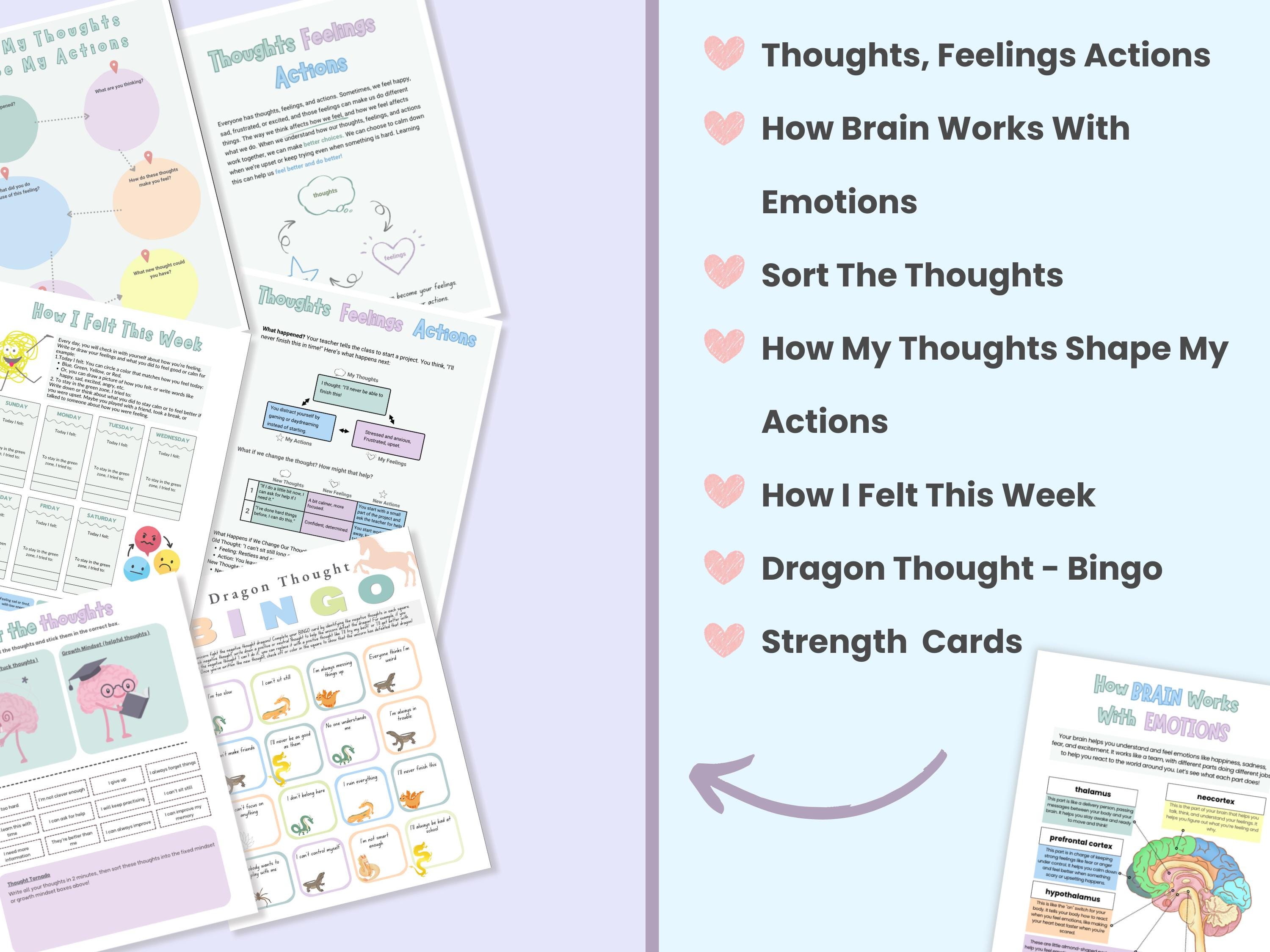 ADHD CBT Worksheets for Kids: Emotional Regulation, Coping Skills ...