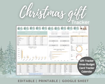 Christmas Gift Tracker - Holiday Planner Spreadsheet (Google Sheets)