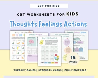CBT Worksheets for Kids: Emotional Regulation, Coping Skills (Printable)