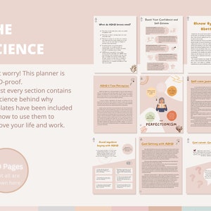 ADHD Planner science based, PRINTABLE Adult ADHD Journal, daily planner, self care & mental health pages. Adhd productivity planner. image 3