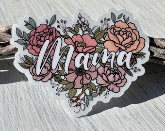 Floral Mama Sticker, Mama, Mama gift, Vinyl Sticker, Free Shipping