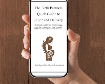 Digital Download Birth Partner Booklet, Labor Support Book, Quick Guide to Labor and Delivery, Birth Book