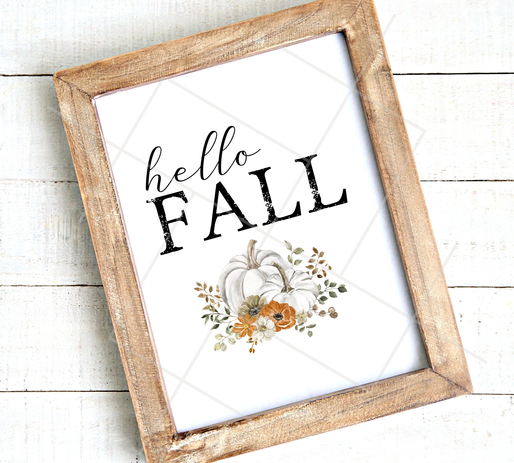 Hello Fall Printable | Farmhouse Fall Floral Design | Hello Fall Png ...
