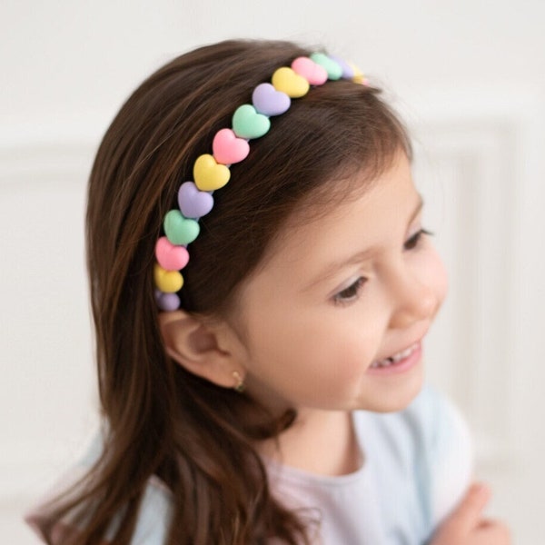 Hearts Candy Color Headband - Colorful Handmade Headband - Spring Headband for Children - Summer Hair Accessorie