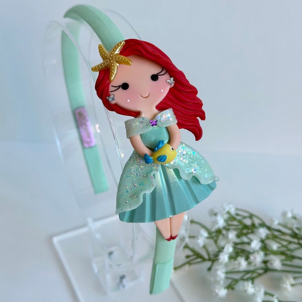 Princess Ariel Headband - New Red Hair Ariel - The Little Mermaid Handmade Headband - Hair Accessories for Children - Kids headbands