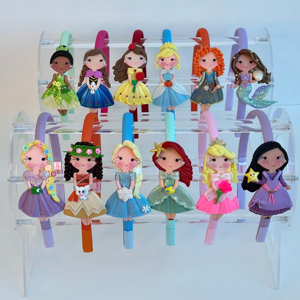 Bandeau de princesse inspiré de Disney - fait main - noeud pour cheveux - habillage de princesse - couronne de princesse - bandeau de poupée - cadeau d'anniversaire pour les enfants