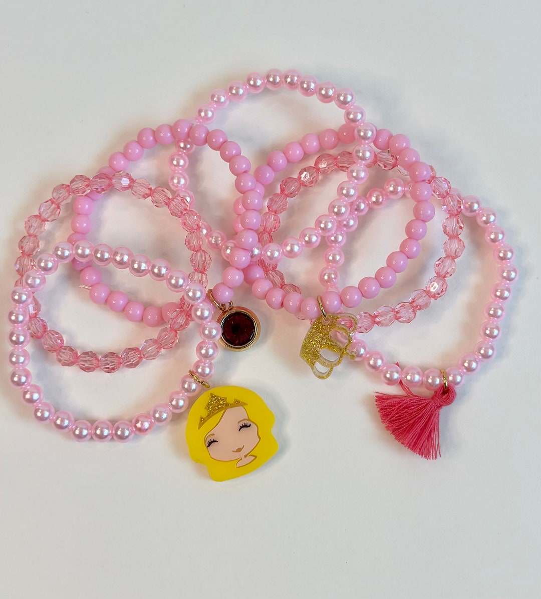 Princess Aurora Bracelet 7piece Set Acrylic Colorful Princess Dress up