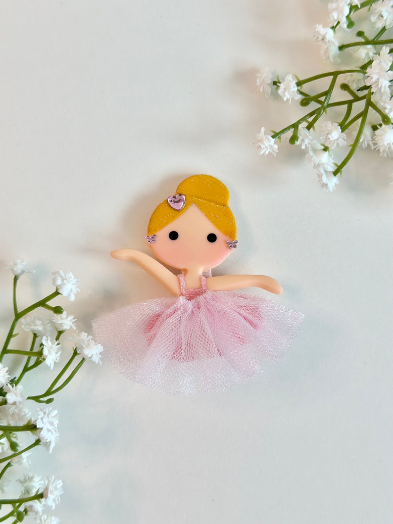 Ballerina Hair Clip Handmade Ballerina Doll Alligator Clip Ballet Hair Accessories for Children Hair Clips for Girls Ballet Dancer Blond Hair